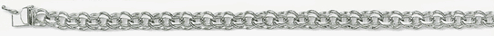 14k White Gold 5mm Double Link Charm Bracelet 8 Inches